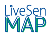 LiveSen MAP logo in blue and green text, representing live satellite sensing and mapping technology